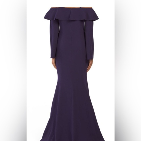Teri Jon Off The Shoulder Long Gown, Purple - 8 MSRP $980 - Picture 2 of 4